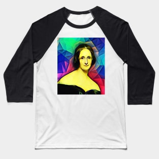 Mary Shelley Colourful Portrait | Mary Shelly Artwork 7 Baseball T-Shirt